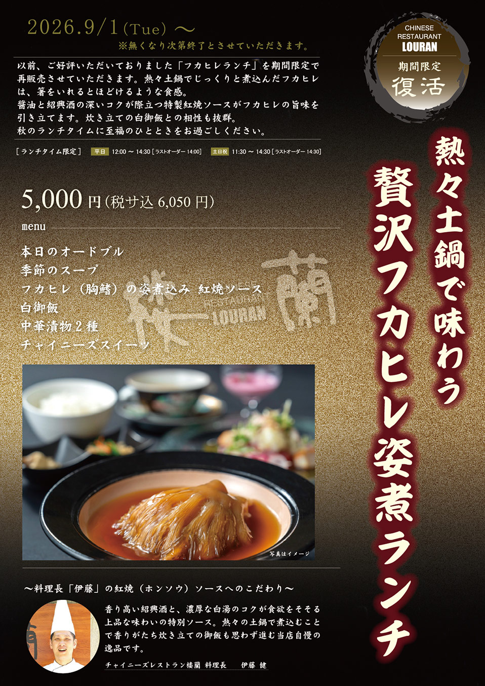 贅沢フカヒレ姿煮ランチ